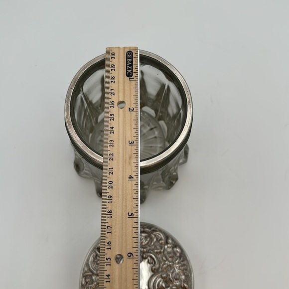 Victorian Trading Company Glass Dresser Jar with Sterling Lid - Picture 15 of 15